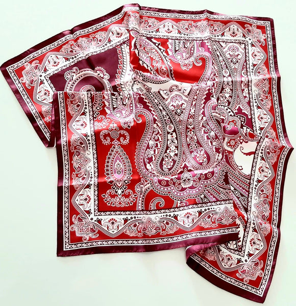 Intrend платок (шарф) шёлк 66*66 см турецкие огурцы принт